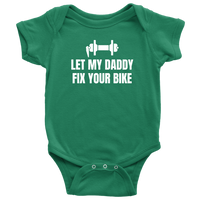 Bicycle Mechanic Baby Bodysuit - Bike Mechanic Baby Shirt - Baby One-piece - Let My Daddy Fix Your Bike - Baby Shower Gift Idea