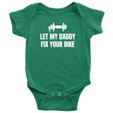 Bicycle Mechanic Baby Bodysuit - Bike Mechanic Baby Shirt - Baby One-piece - Let My Daddy Fix Your Bike - Baby Shower Gift Idea