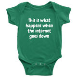 Cute Baby One-piece - Funny Baby Shirt - Funny Baby Bodysuit - Baby Shower Gift Idea - When The Internet Goes Down - Many Sizes And Colors