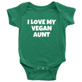 Funny Baby Vegan One-piece - Vegan Baby Clothes - I Love My Vegan Aunt - Cute vegan Bodysuit - Baby Gift Idea - Many Sizes and Colors