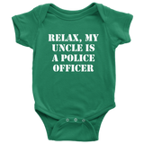 Police Officer Baby One-piece - Policeman Baby Shirt - Cop Uncle Baby Bodysuit - My Uncle Is A Police Officer - Many Sizes And Colors