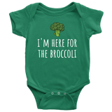 Funny Baby Vegan One-piece - Vegan Baby Clothes - I'm Here For The Broccoli - Cute Vegan Bodysuit - Baby Gift Idea - Many Sizes and Colors