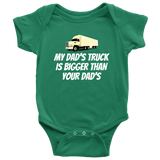 Funny Trucker Baby One-piece - Truck Driver Baby Bodysuit - My Dad's Truck - Baby Shower or Birthday Gift - Many Sizes And Colors