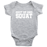 Personal Trainer Baby Bodysuit - Shut Up And Squat - Cute Fitness Baby Shirt - Fitness instructor Baby - Baby Shower Gift - All Cotton