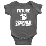 Cute Drummer Baby Shirt - Drumming Baby One-piece - Future Drummer Just Like Daddy - Baby Shower Gift Idea - Many Sizes And Colors