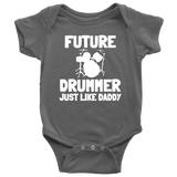 Cute Drummer Baby Shirt - Drumming Baby One-piece - Future Drummer Just Like Daddy - Baby Shower Gift Idea - Many Sizes And Colors