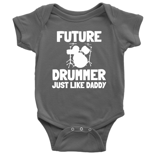 Cute Drummer Baby Shirt - Drumming Baby One-piece - Future Drummer Just Like Daddy - Baby Shower Gift Idea - Many Sizes And Colors