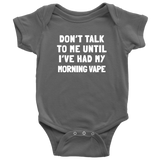 Funny Baby Bodysuit - Vaping Baby One-piece - Morning Vape - Funny Baby Shower Gift - Many Sizes And Colors Available