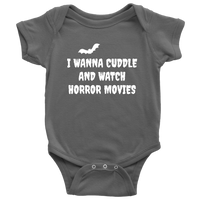 Funny Halloween Baby Shirt - Creepy Baby One-piece - Spooky Baby Bodysuit - Cuddle And Watch Horror Movies - Halloween Baby Gift