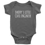 Civil Engineer Baby One-piece - Civil Engineer Baby Bodysuit - Daddy's Little Civil Engineer - Many Sizes And Colors