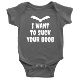 Cute Vampire Baby Shirt - Vampire Baby One-piece - Halloween Baby Bodysuit - I Want To Suck Your Boob - Many Sizes And Colors - Baby Shower