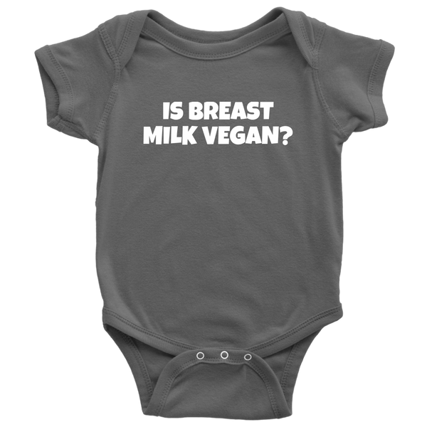 Funny Baby Vegan One-piece - Vegan Baby Clothes - Is Breast Milk Vegan - Cute vegan Bodysuit - Baby Shower Gift Idea - Many Sizes and Colors