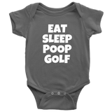 Funny Baby One-piece - Golf Baby Shirt - Eat Sleep Poop Golf - Many Sizes And Colors - Baby Shower or Birthday Gift - All Cotton