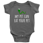 Cute Baby One-piece - Bodysuit - Herpetology Baby Shirt - My Pet Can Eat Your Pet - Snake - Many Sizes And Colors Available - Cute Baby Gift