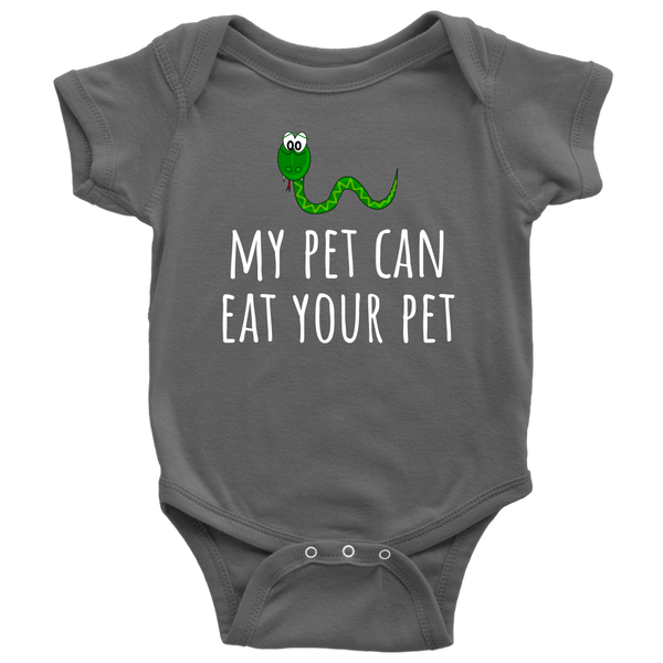 Cute Baby One-piece - Bodysuit - Herpetology Baby Shirt - My Pet Can Eat Your Pet - Snake - Many Sizes And Colors Available - Cute Baby Gift