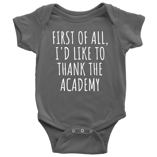 Acting Baby Shirt - Theater Baby One-piece - Actor, Thespian Baby Clothes - Thank The Academy - Many Sizes And Colors - All Cotton