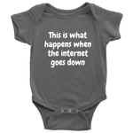 Cute Baby One-piece - Funny Baby Shirt - Funny Baby Bodysuit - Baby Shower Gift Idea - When The Internet Goes Down - Many Sizes And Colors