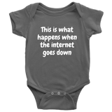 Cute Baby One-piece - Funny Baby Shirt - Funny Baby Bodysuit - Baby Shower Gift Idea - When The Internet Goes Down - Many Sizes And Colors