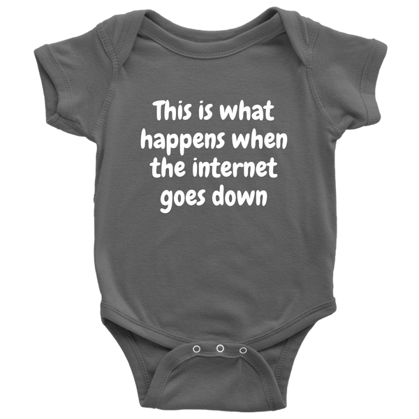 Cute Baby One-piece - Funny Baby Shirt - Funny Baby Bodysuit - Baby Shower Gift Idea - When The Internet Goes Down - Many Sizes And Colors