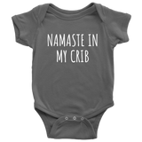 Cute Yoga Baby One-piece - Funny Yoga Baby Bodysuit - Yogi, Yogini Baby Shirt - Namaste In My Crib - Many Sizes And Colors