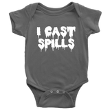 Funny Halloween Baby Shirt - Creepy Baby One-piece - Spooky Baby Bodysuit - I Cast Spills - Many Colors And Sizes - Halloween Baby Gift