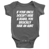 Funny Baby One-piece - Beard Baby Bodysuit - Uncle With Beard - Baby Shower, First Birthday - Many Sizes And Colors Available - All Cotton