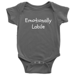 Funny Psychology Baby Shirt - Psychologist Baby One-piece - Emotionally Labile - Baby Shower Gift Idea - Many Sizes And Colors