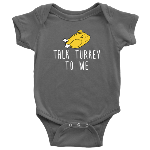 Funny Thanksgiving Baby Bodysuit - Talk Turkey To Me - Thanksgiving Baby One-piece - Cute Thanksgiving Baby Gift