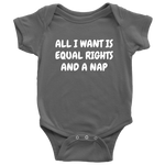 Funny Feminist Baby One-piece - Feminist Baby Bodysuit - Equal Rights And A Nap - Many Sizes And Colors Available - Baby Shower or Birthday