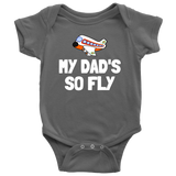 Cute Pilot Baby Shirt - Aviator Baby One-piece - My Dad's So Fly - Many Sizes And Colors - Baby Shower Gift Idea
