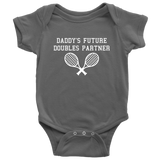 Cute Tennis Baby One-piece - Tennis Baby Bodysuit - Daddy's Future Doubles Partner - Tennis Player Baby Gift - Many Sizes And Colors Available
