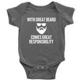 Funny Baby One-piece - Beard Baby Bodysuit - Great Beard - Baby Shower, First Birthday - Many Sizes And Colors Available - All Cotton