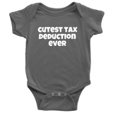 Accountant Baby One-piece - Accountant Baby Shirt - Cutest Tax Deduction Ever - Many Sizes And Colors - Baby Shower or First Birthday Gift