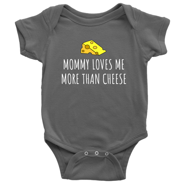 Cute Baby One-piece - Cheese Lover Baby - Cheese Tasting - Funny Baby Bodysuit - Mommy Loves Me More Than Cheese - Many Sizes And Colors