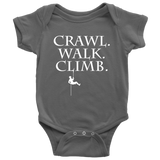 Rock Climber Baby Shirt - Rock Climbing Baby One-piece - Climber Baby Bodysuit - Crawl Walk Climb - Baby Shower Gift - All Cotton