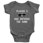 Cute Baby One-piece - Gaming Baby Bodysuit - Video Game Baby Shirt - Player 3 Entered The Game - Many Sizes And Colors Available - Baby Gift