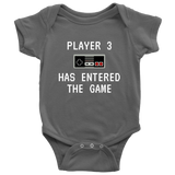 Cute Baby One-piece - Gaming Baby Bodysuit - Video Game Baby Shirt - Player 3 Entered The Game - Many Sizes And Colors Available - Baby Gift