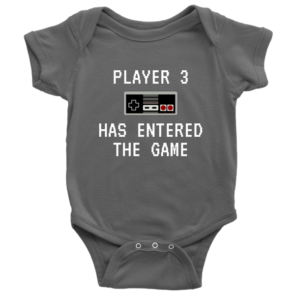 Cute Baby One-piece - Gaming Baby Bodysuit - Video Game Baby Shirt - Player 3 Entered The Game - Many Sizes And Colors Available - Baby Gift