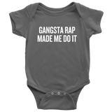 Funny Baby One-piece - Hip Hop Baby Clothes - Gangsta Rap Made Me Do It - Many Colors And Sizes - All Cotton - Baby Shower Gift Idea