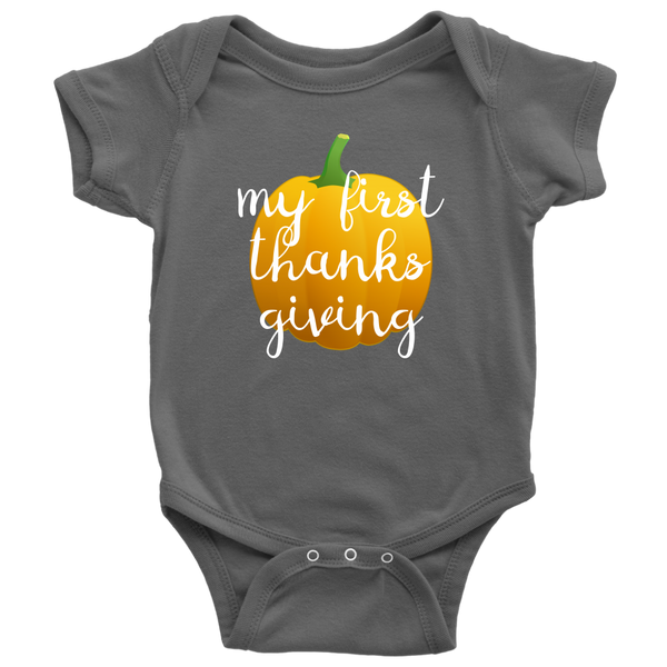 Cute Thanksgiving Baby Bodysuit - Thanksgiving Baby One-piece - My First Thanksgiving - Many Sizes And Colors