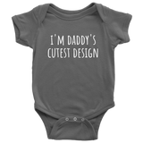 Cute Baby One-piece - Graphic Designer Baby Shirt - Daddy's Cutest Design - Many Sizes And Colors - Baby Shower or First Birthday Gift Idea