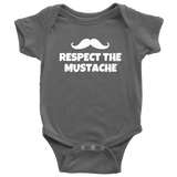 Funny Mustache Baby Bodysuit - Funny Baby One-piece - Respect The Mustache - Baby Shower or First Birthday - Many Sizes And Colors Available