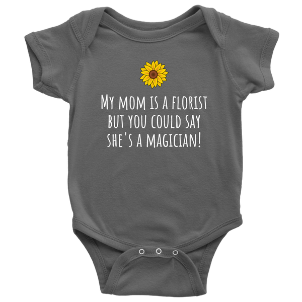 Adorable Baby One-piece - Florist Baby Bodysuit - Cute Baby Shirt - My Mom Is A Florist - Customization Available - Many Sizes And Colors