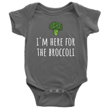 Funny Baby Vegan One-piece - Vegan Baby Clothes - I'm Here For The Broccoli - Cute Vegan Bodysuit - Baby Gift Idea - Many Sizes and Colors