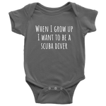 Cute Baby One-piece - Scuba Diving Baby Shirt - Diving Baby Bodysuit - I Want To Be A Scuba Diver - Many Sizes And Colors - All Cotton