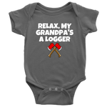 Cute Logging Baby Shirt - Baby One-piece - My Grandpa's A Logger - Baby Shower, First Birthday - Many Sizes And Colors - Cotton