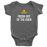 Thanksgiving Baby Bodysuit - Fresh Out Of The Oven - Pumpkin Pie Baby One-Piece - Many Sizes And Colors Available