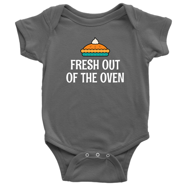 Thanksgiving Baby Bodysuit - Fresh Out Of The Oven - Pumpkin Pie Baby One-Piece - Many Sizes And Colors Available