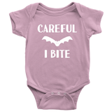 Cute Halloween Baby Shirt - Creepy Baby One-piece - Vampire Baby Bodysuit - Careful I Bite - Many Sizes And Colors - Halloween Baby Gift