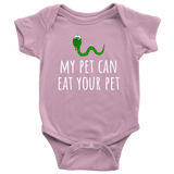 Cute Baby One-piece - Bodysuit - Herpetology Baby Shirt - My Pet Can Eat Your Pet - Snake - Many Sizes And Colors Available - Cute Baby Gift